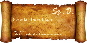 Szente Dorottya névjegykártya